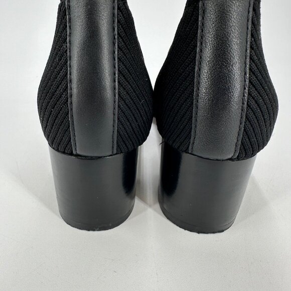 Everlane The Glove Boot in Black size 7.5 Women's Stretch Rib Knit Ankle Bootie - Picture 6 of 9